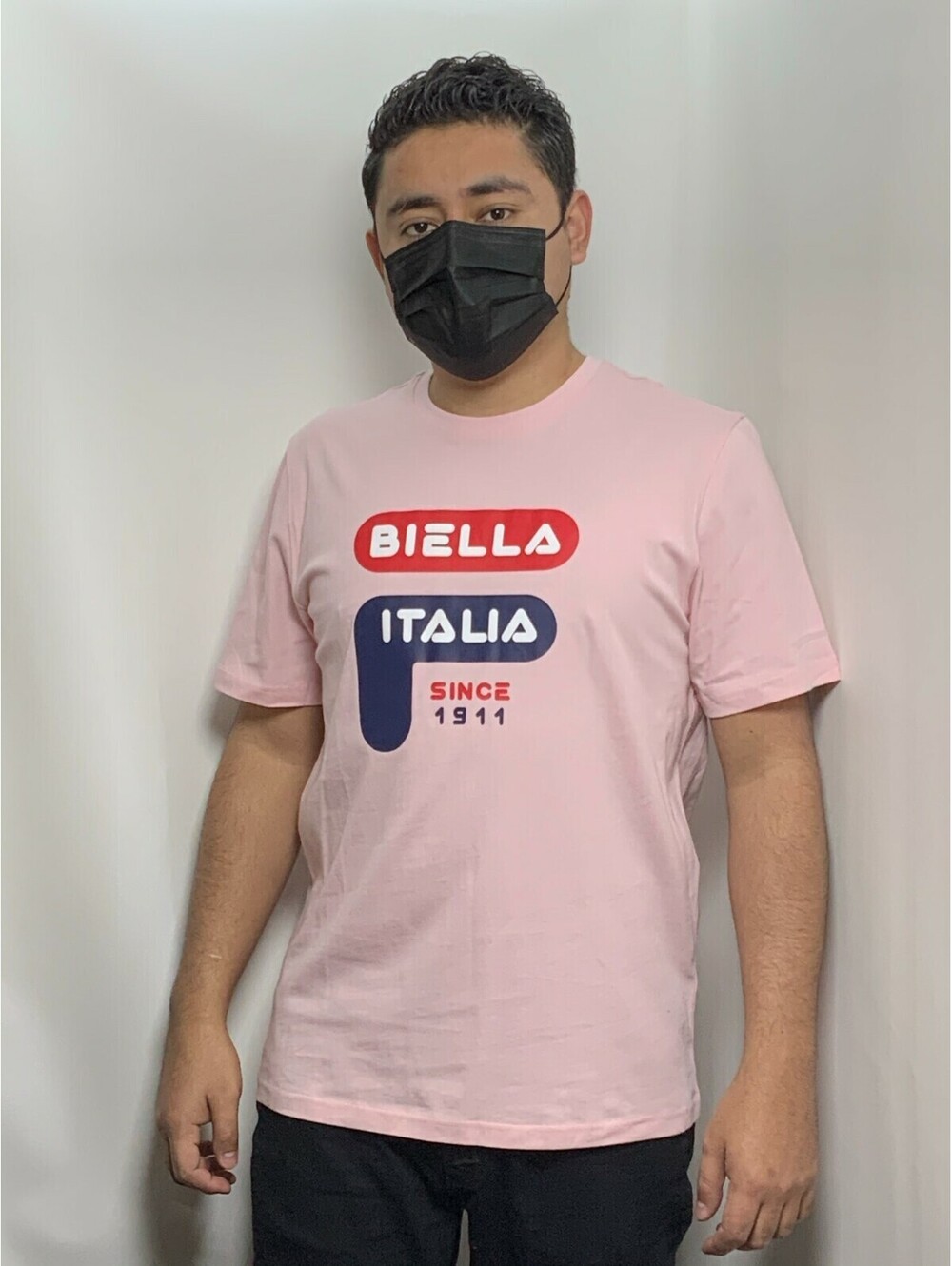 Men's Fila Pink | Navy | Red Short Sleeve Tee Shirt
